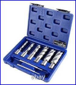 Spiral Flute Annular Cutter Set with Weldon Shank for Efficient Metal Cutting