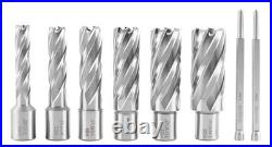 Spiral Flute Annular Cutter Set with Weldon Shank for Efficient Metal Cutting