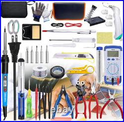 Stained Glass Kit for Adults Beginners, 30 PCS Tool Set with Glass Cutter, 80W S