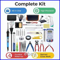 Stained Glass Kit for Adults Beginners, 30 PCS Tool Set with Glass Cutter, 80W S