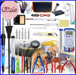 Stained Glass Kit for Adults Beginners, 30 PCS Tool Set with Glass Cutter, 80W S