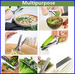 Stainless Steel 5 Blade Professional Shredding Scissors Sharp Herb Kitchen Tool