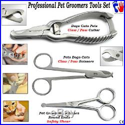 Stainless Steel Dog Cat Pet Nail Toe Claw Clippers Trimmers Scissors Cutters Set