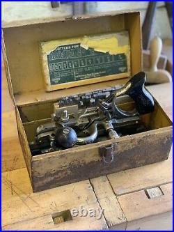 Stanley 45 Combination Plane Original Tin Metal Box Complete Set Of Cutters