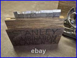 Stanley No. 45 Antique Vintage Combination Plane and Cutter Set