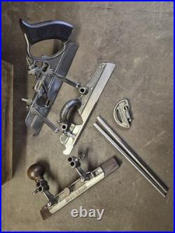 Stanley No. 45 Antique Vintage Combination Plane and Cutter Set