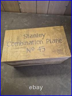 Stanley No. 45 Antique Vintage Combination Plane and Cutter Set