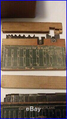 Stanley Sweetheart no. 45 Vintage Hand Plane 2 sets of cutters and box Very Good