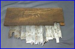 Stanley Wood Plane 45 or 55 Set of 18 Cutters Blade parts Original Box Notched