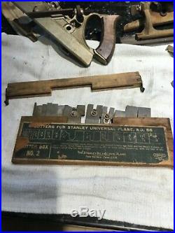 Stanley no 55 universal plane tool, with 4 cutter sets, booklet, antique planer