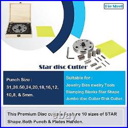 Star Disc Cutter 5mm to 31mm Set of 10 Punches, for Jewelry Dies Ewelry Tools