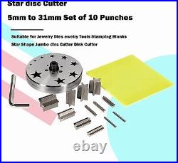 Star Disc Cutter Set of 10 Punches 5mm to 31mm for Jewelry Dies Jewelry Tools