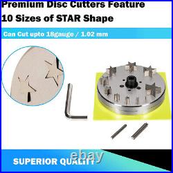 Star Shape Disc Cutter Set 10 Punches 5mm to 31mm Jewelry Sheet Dies with Handle