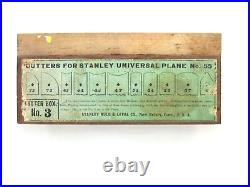 Superb Set Of Stanley # 55 Plow Plane Cutters Box Three Complete T12314 E