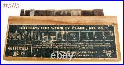 Sweetheart era nice shape STANLEY TOOLS 45 combination PLANE w #2 cutter set