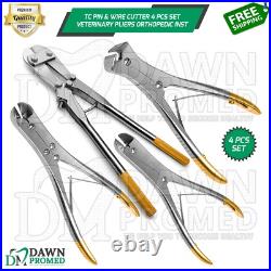 TC Pin & Wire Cutter 4 Pcs Set Veterinary Pliers Orthopedic Instrument German Gr