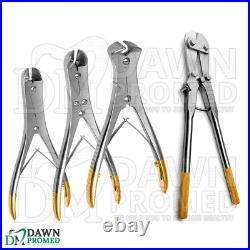 TC Pin & Wire Cutter 4 Pcs Set Veterinary Pliers Orthopedic Instrument German Gr
