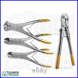 TC Pin & Wire Cutter 4 Pcs Set Veterinary Pliers Orthopedic Instrument German Gr