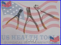 TC Pin Wire Cutter Set of 3 Pcs Orthopedic Surgical High Quality Instruments