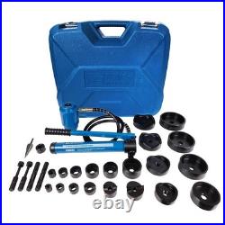 TEMCo TH0037 4 Hydraulic Knockout Punch Electrical Conduit Hole Cutter Set KO T