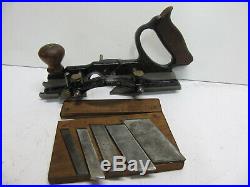 TYPE 1 STANLEY No. 47 DADO PLANE 98% JAPANNING COMPLETE with CUTTER SET