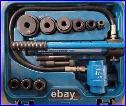 Temco 2 Hydraulic Knockout Punch Electrical Conduit Hole Cutter Tool Set Used