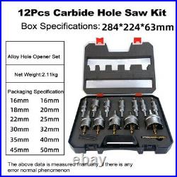 Tip Hole Saw Bits 16-50mm Hole Saw Cutter Set Carbide Hole Saw Kit Punching Tool