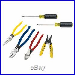 Tool Set with 3 Pliers, Wire Stripper and Cutter, 2 Screwdrivers 6 Piece Klein