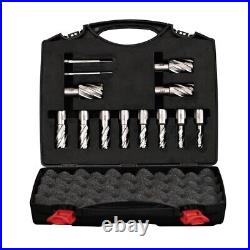 US STOCK HSS Annular Cutter Set 11pcs Cutting Depth 1'' with 2pcs pilot bit