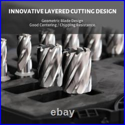 US Stock 1 Depth HSS Annular Cutter Set 13pcs 3/4 Shank 7/16 to 1-1/16 Dia