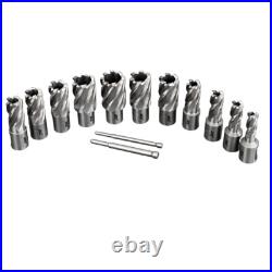 US Stock 1 Depth HSS Annular Cutter Set 13pcs 3/4 Shank 7/16 to 1-1/16 Dia