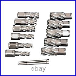 US Stock 1 HSS Annular Cutter Set 13pcs for Mag Drill Press 7/16 to 1-1/16 Dia