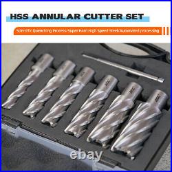 US Stock 2 HSS Annular Cutter Set 7pcs for Mag Drill Press 9/16 to 1-1/16 Dia