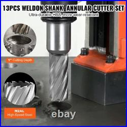 Uimoso Annular Cutter Set HSS Magnetic Drill Bits 13 PCS Weldon Shank 2 Depth