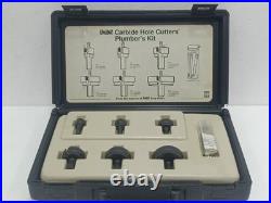 Unibit Carbide Hole Cutters Plumber's Kit Made In USA 6 Pcs Cutter Set With Case