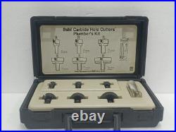 Unibit Carbide Hole Cutters Plumber's Kit Made In USA 6 Pcs Cutter Set With Case