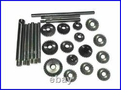 VALVE SEAT CUTTER SET 23 pcs HIGH CARBON STEEL 12 CTR + 8 STEMS + 1ARBOR +1 ROD