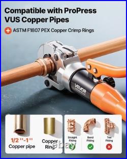 VEVOR Copper Pipe Crimping Tool Hydraulic Driven Press Tool with 8 Jaws