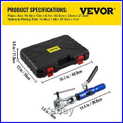 VEVOR Hydraulic Flaring Tool Set 45° for 3/16-1/2Tube with Cutter&Deburrer 32PCS VEVOR Hydraulic Flaring Tool Set 45° for 3/16-1/2Tube with Cutter&Deburrer 32PCS