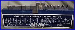 VINTAGE STANLEY NO 50 COMBINATION PLANE, MANUAL, COMPLETE CUTTERS SET WithTRAY