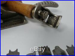 VINTAGE STANLEY NO. 66 & 69 HAND BEADER SCRATCH PLANE with SET OF 8 cutters