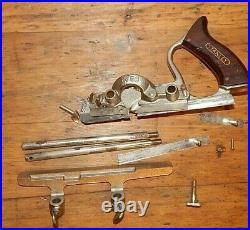 VINTAGE STANLEY no 50 COMBINATION PLOUGH PLANE with CUTTERS BLADE SET
