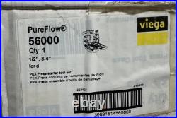 Viega 56000 PureFlow 1/2-Inch and 3/4-Inch PEX Press Tool Set With Cutter + Case
