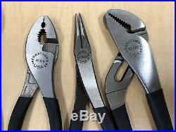 Vintage Craftsman side cutter slip joint, robo-grip pliers set made in USA