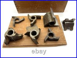 Vintage Delta Rockwell Shaper Cutter Set in Dovetail Wood Box with 17 Bits