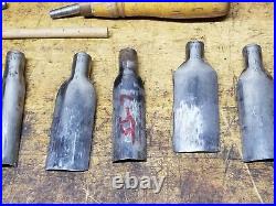 Vintage Set Of 18 Woodworking Chisel Gouges One Handle Interchangeable Cutters
