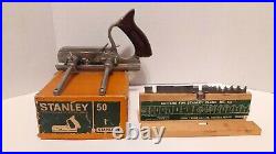 Vintage Stanley 50 Plow Plane In Original Box W Full Set Of Cutters A Nice Tool