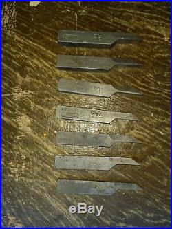 Vintage Stanley No 238 Weather Stripping Plow Plane Cutters Set of 7 lot
