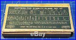 Vintage Stanley No. 45 Set of Cutters Blades Woodworking