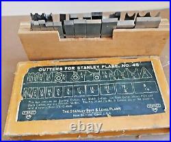 Vintage Stanley No. 45 Sweetheart Plane With Complete Boxed Set Of Cutters